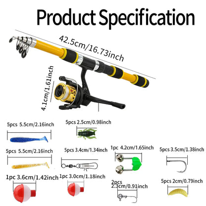 Telescopic Fishing Rod & Reel Combo Kit