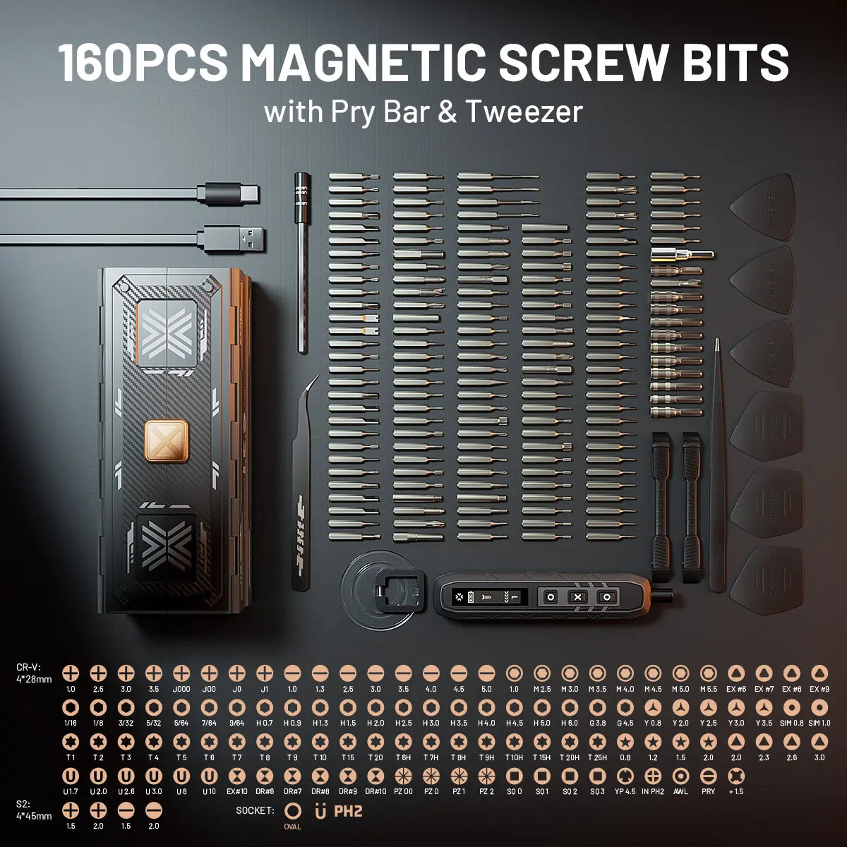 160-in-1 Electric Precision Screwdriver Kit