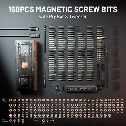 160-in-1 Electric Precision Screwdriver Kit