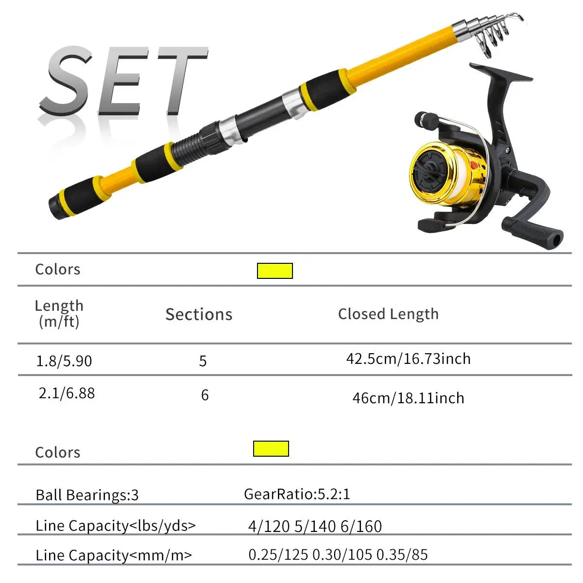 Telescopic Fishing Rod & Reel Combo Kit