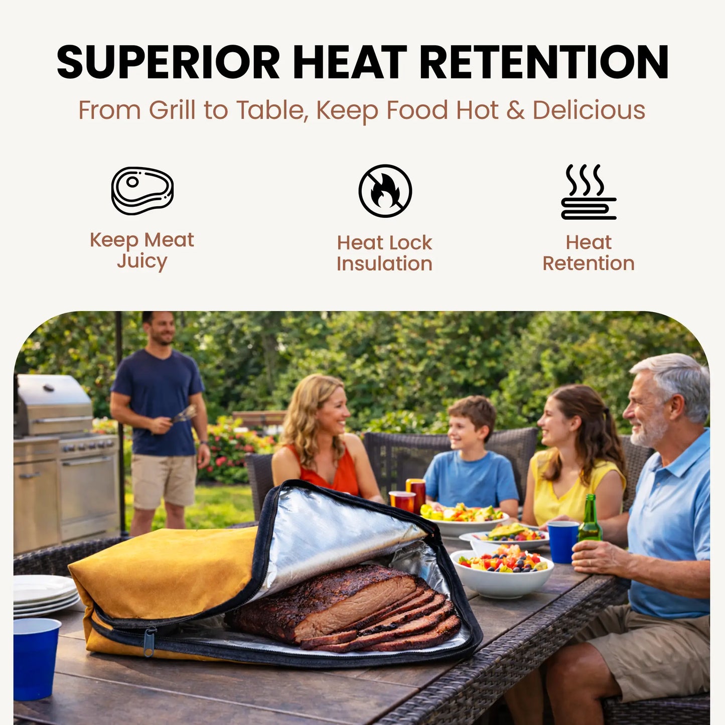 BBQ Prep Tub 16L – Collapsible Basin & Insulated Meat Resting Bag
