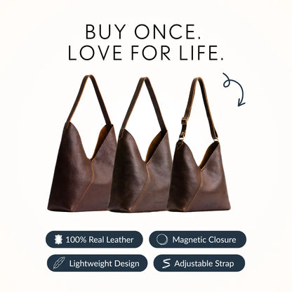 Naomi Full Grain Leather Shoulder Bag