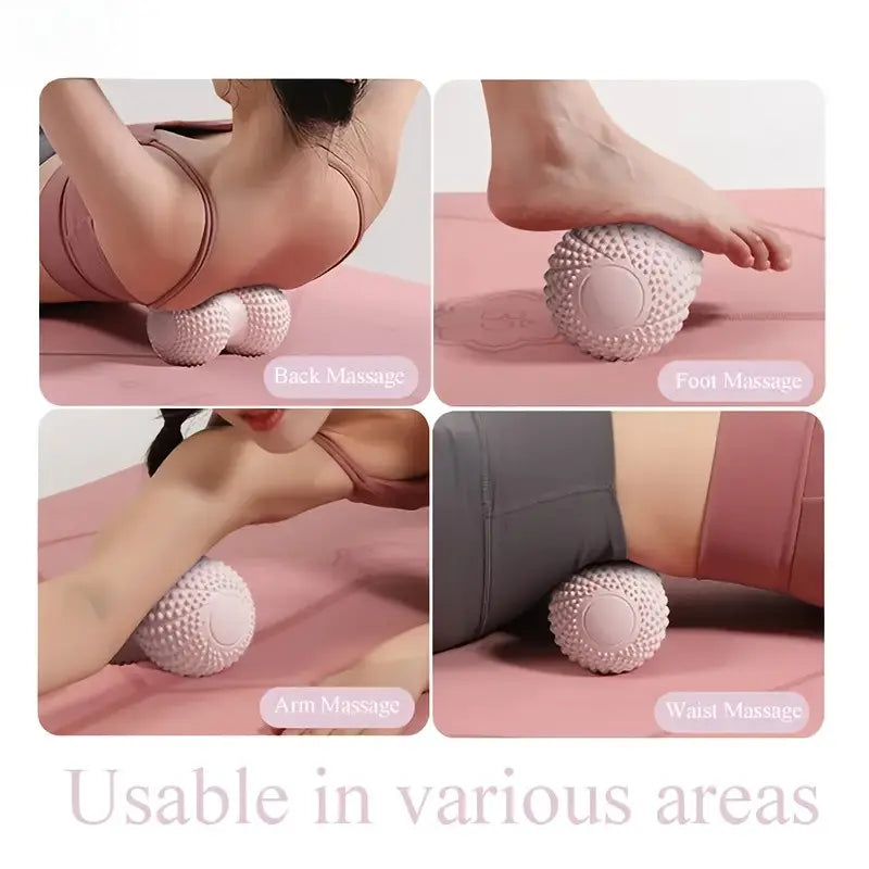 Deep Tissue Massage Roller Stick with Dual Tennis Balls