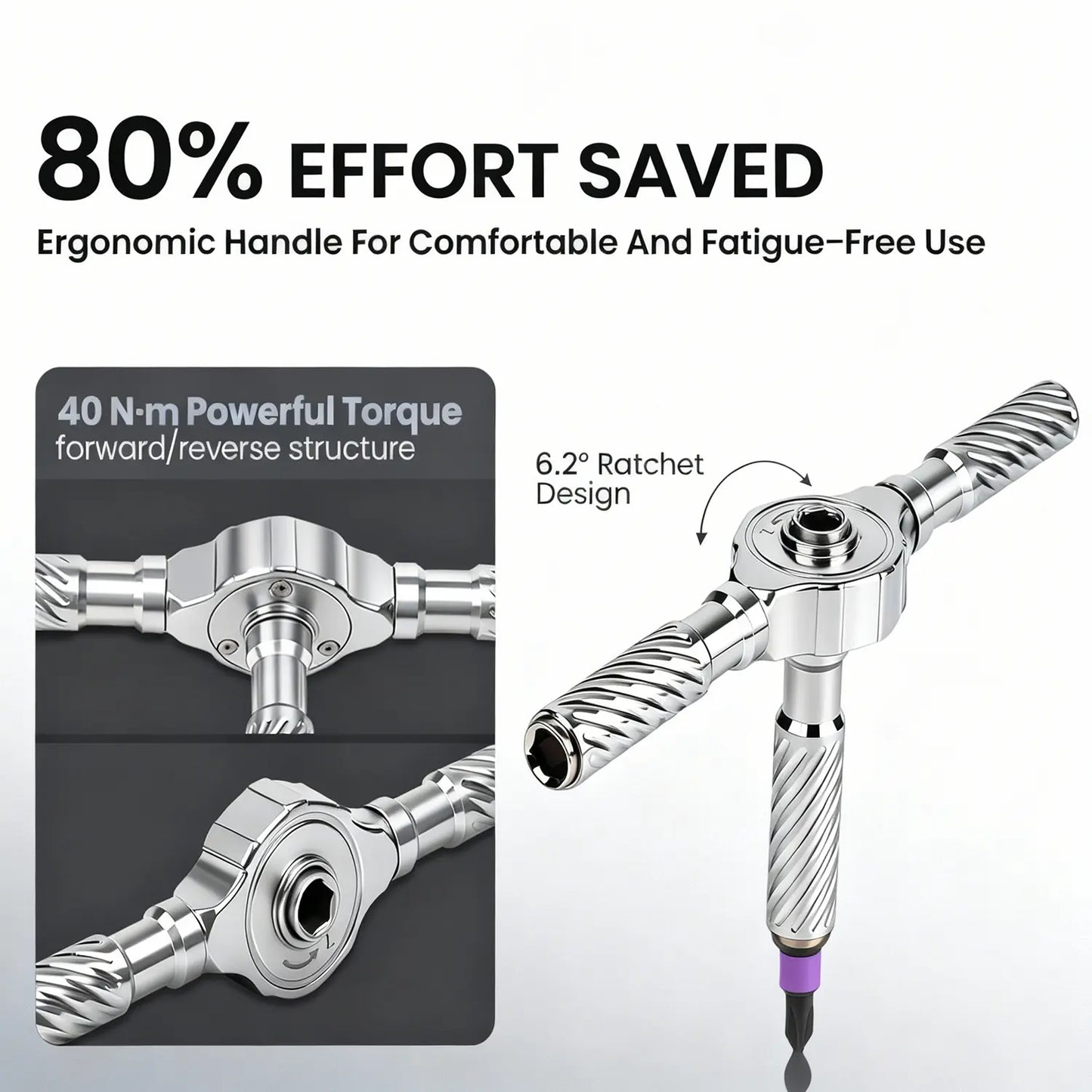VMAN 100-in-1 Magnetic Ratchet Screwdriver Set, 1pc S2 Steel Bits, Flexible Shaft Work Tools for Furniture Assembly, Precision Electrical Appliance Repair