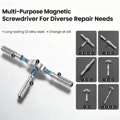 VMAN 100-in-1 Magnetic Ratchet Screwdriver Set, 1pc S2 Steel Bits, Flexible Shaft Work Tools for Furniture Assembly, Precision Electrical Appliance Repair