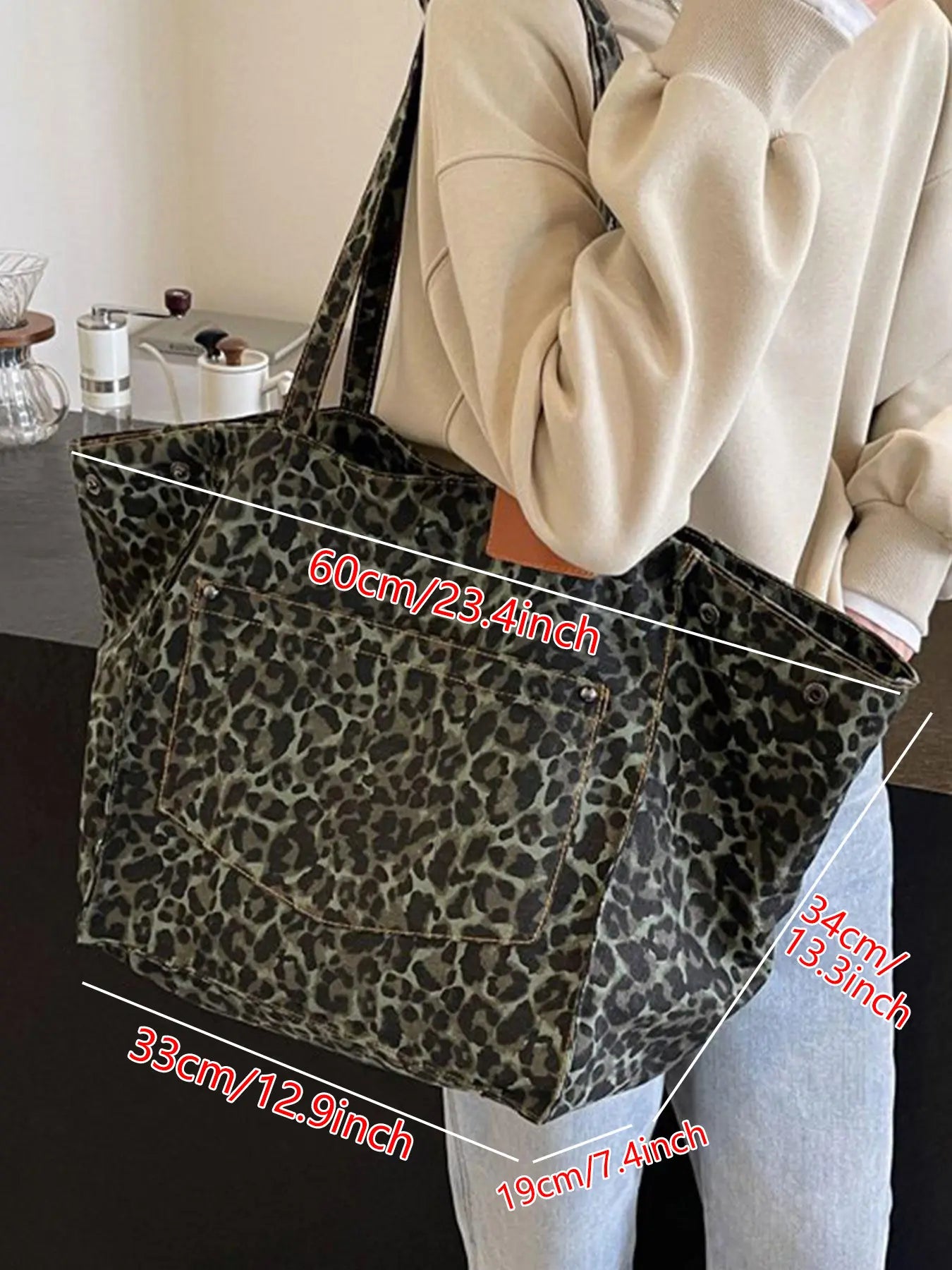 Leopard Print Tote Bag for Women